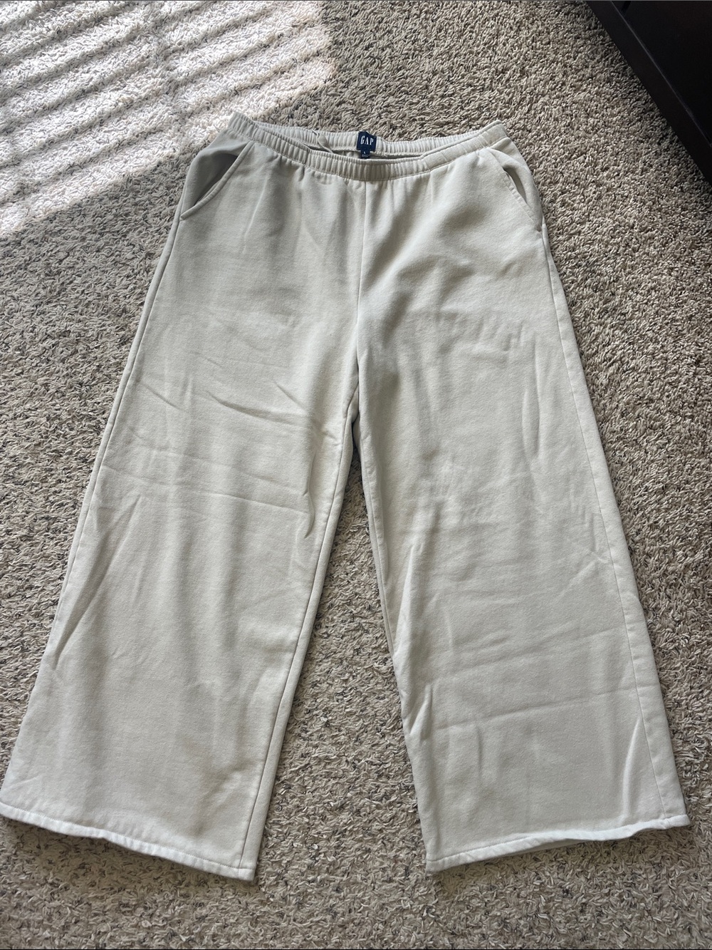 GAP Relaxed Wide-Leg Sweatpants in Cream